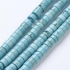 Natural Magnesite Beads Strands, Heishi Beads, Flat Round/Disc, Dyed & Heated