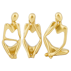 3 шт. 3 стили смоляные абстрактные мыслители витрины украшения, для украшения домашнего офиса