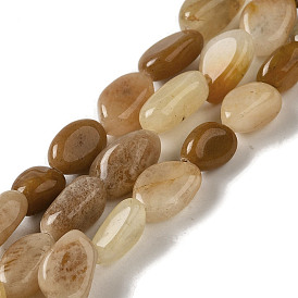 Natural Topaz Jade Beads Strands, Nuggets, Tumbled Stone
