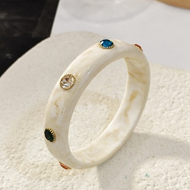 Браслеты из смолы для женщин, со стразами