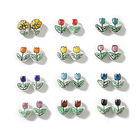 Фарфоровые бусины ручной работы, яркие глазурованные, цветок