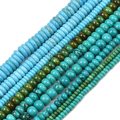 Бусины из натурального магнезита, окрашенная и подогревом, рондель, сгладить