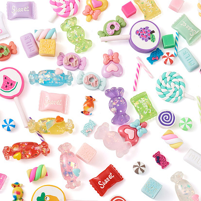 180 шт 18 стиль кабошоны из смолы, с чипом оболочки, ручной полимерной глины кабошонов, разнообразные