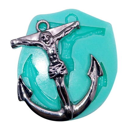 Cross & Anchor Pendant Food Grade Silicone Molds, Resin Casting Molds, for UV Resin, Epoxy Resin Jewelry Making