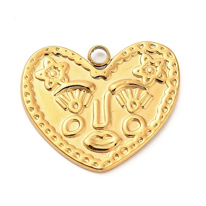 304 подвески из нержавеющей стали, сердце с очарованием человеческого лица