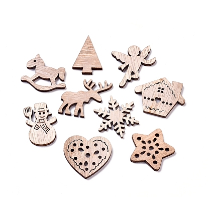 Laser Cut Wood Shapes, Unfinished Wooden Embellishments, Poplar Wood Cabochons, Mixed Shapes