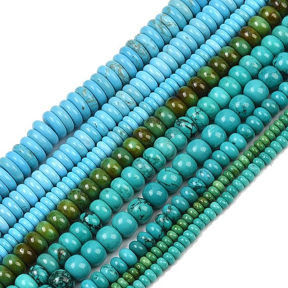 Бусины из натурального магнезита, окрашенная и подогревом, рондель, сгладить