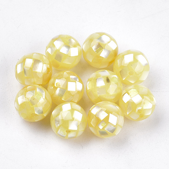 Resin Beads, with Shell, Round