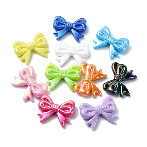 Непрозрачные акриловые бусины, AB цвет, бантом