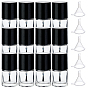 Transparent Glass Nail Polish Empty Bottle, with Brush and Plastic Funnel Hopper