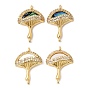 Осенние латунные подвески с микропаве из кубического циркония, грибные прелести, с ракушкой/ракушкой пауа, реальный 18 k позолоченный