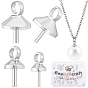 60Pcs 3 Styles Brass Cup Pearl Peg Bails Pin Pendants, for Half Drilled Beads
