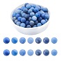 Dyed & Heated Natural Blue Aventurine Beads Strands, Frosted, Round, Royal Blue
