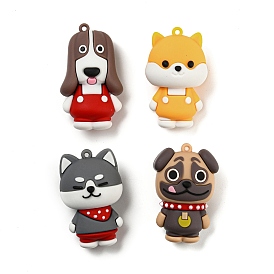 Opaque PVC Plastic Big Pendants, Dog Charm