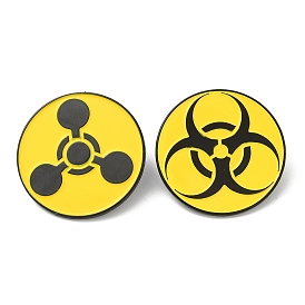 Radioactive Sign Enamel Pin, Electrophoresis Black Zinc Alloy Brooch for Backpack Clothes