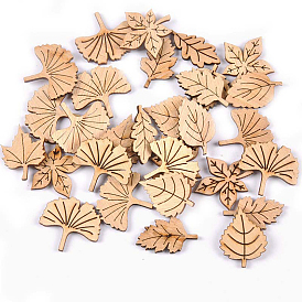 50 Незавершенные вырезы в форме листьев из дерева на тему растений, поделки для рисования