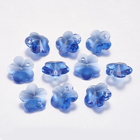 Faceted Glass Rhinestone Charms, Imitation Austrian Crystal, Flower