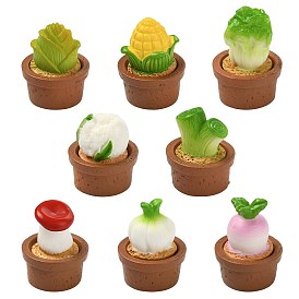 24шт. 8 стили декоративных подставок для горшечных растений из смолы, аксессуары для кукольного домика с микро-ландшафтом, разнообразные