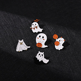 Spooky Ghost Series Cartoon Card Love Snowman Backpack Decoration Alloy Badge