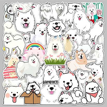 PVC Self Adhesive Samoyed Stickers Sets, Waterproof Dog Decals for Suitcase, Skateboard, Refrigerator, Helmet, Mobile Phone Shell