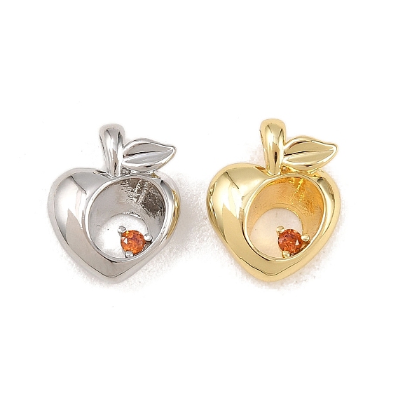 Латунные микро проложить кубического циркония подвески, яблочные прелести, долгоиграющий, стойки покрытие, без свинца и без кадмия