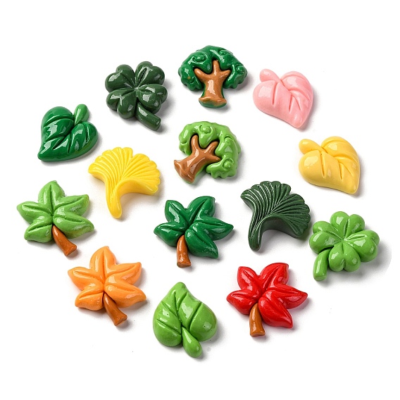 Непрозрачная смола декодирует кабошоны, дерево/лист