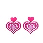 Valentine's Day Heart Acrylic Dangle Stud Earrings