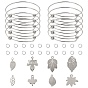 DIY Leaf Theme Bangle Making Kits, with Stainless Steel Expandable Bangle Making and Pendants