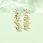 Brass Pave Cubic Zirconia Stud Crawler Earrings, Triangle, Real 18K Gold Plated, Cadmium Free & Lead Free, Long-Lasting Plated, Rack Plating