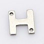 201 Stainless Steel Letter H Slice Links, 7x7x0.8mm, Hole: 1mm