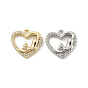 Brass Micro Pave Cubic Zirconia Pendant, Heart