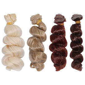 4шт 4 цвета высокотемпературное волокно длинные вьющиеся волосы для кукольного парика, для поделок девушки bjd makings аксессуары