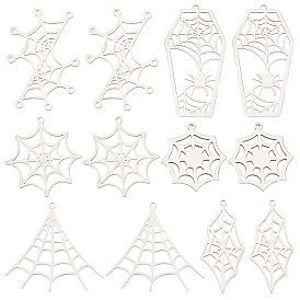 12 шт 6 стиль 201 подвески из нержавеющей стали, лазерная резка, паутины