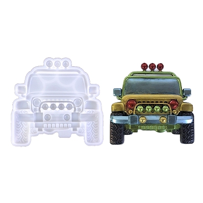 SUV Car DIY Silicone Molds, Fondant Molds, Resin Casting Molds, for Chocolate, Candy, UV Resin & Epoxy Resin Craft Making