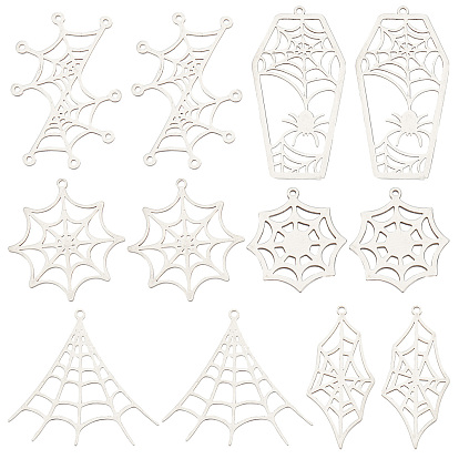 12 шт 6 стиль 201 подвески из нержавеющей стали, лазерная резка, паутины