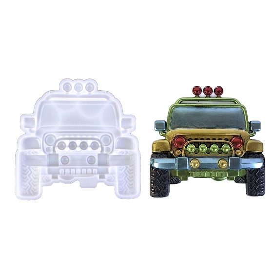 SUV Car DIY Silicone Molds, Fondant Molds, Resin Casting Molds, for Chocolate, Candy, UV Resin & Epoxy Resin Craft Making