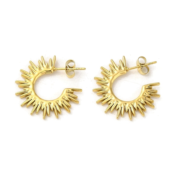 304 женские серьги-гвоздики в форме полукольца из нержавеющей стали, солнце