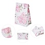 Flowers Floral Paper Gift Bag, Xmas Party Holiday Cookies Bag, with Sticker