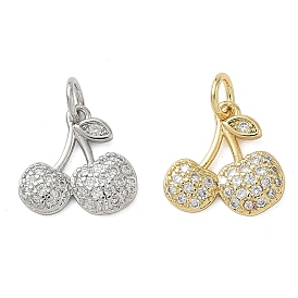 Латунные подвески из прозрачного кубического циркония, черри прелести, стойки покрытие, долговечный, без свинца и без кадмия