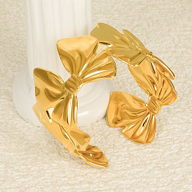 Бант 304 браслеты-манжеты из нержавеющей стали для женщин