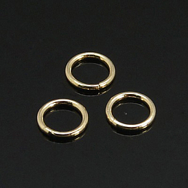 Кольца из желтого золота, открытые кольца прыжок, 1/20 14 к золоту, без кадмия, без никеля и без свинца, 4.3x0.6 мм