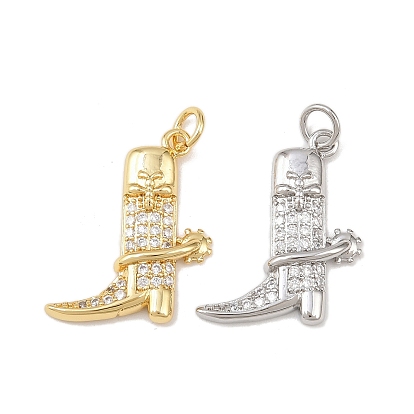 Латунные микро проложить кубического циркония подвески, ботинки, без кадмия и без свинца, стойки покрытие, долговечный, с целью перехода в кольце