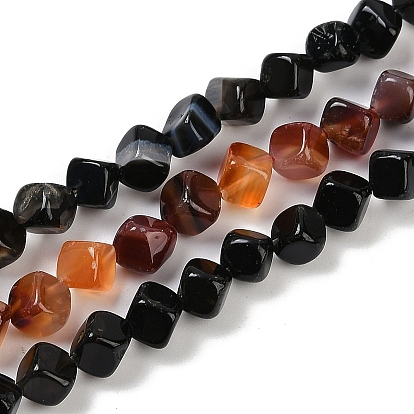 Бусины из натурального агата (окрашенные и нагретые), кубические
