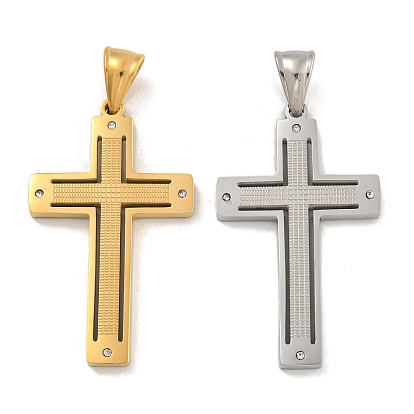 304 подвески из нержавеющей стали, с кристальными стразами, крест очарование