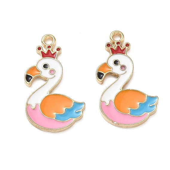 Pendentifs en émail , breloques en forme de flamant rose