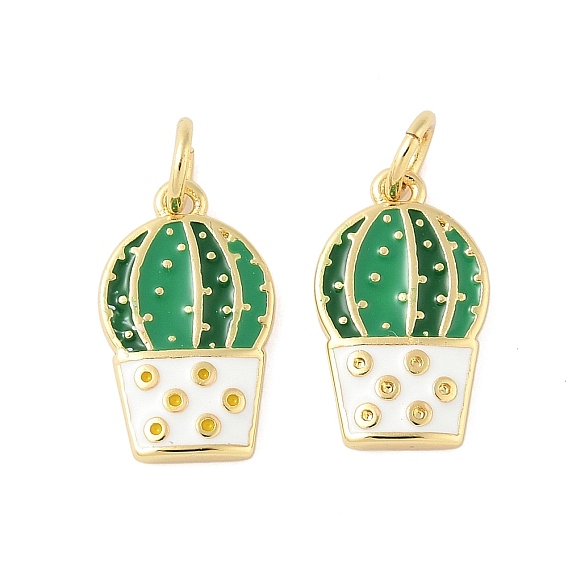 Латунь эмаль прелести, кактус прелести, стойки покрытие, без кадмия и без свинца, долговечный, реальный 18 k позолоченный, с целью перехода в кольце