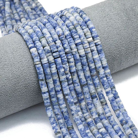 Натуральное синее пятно нитки из бисера яшмы, матовые, дисковые бусы, Heishi бусы