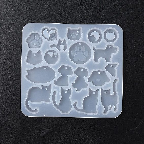 DIY Earrings Pendant Silhouette Silicone Molds, Resin Casting Molds, for UV Resin, Epoxy Resin Craft Making, WhiteSmoke