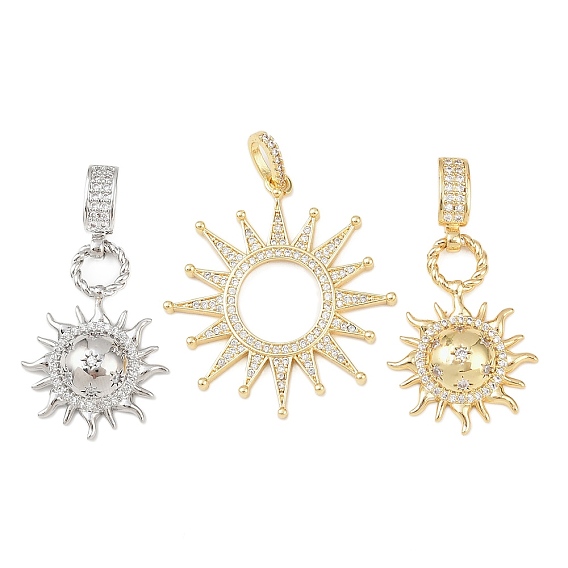 Латунные микро проложить кубического циркония подвески, солнце