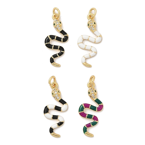 Латунные микро проложить кубического циркония подвески, с эмалью, змеиные чары, с целью перехода в кольце